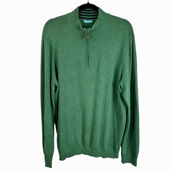 J. McLaughlin Other - J. McLaughlin Green 1/2 Zip Sweater Mens size L Casual Preppy Pullover